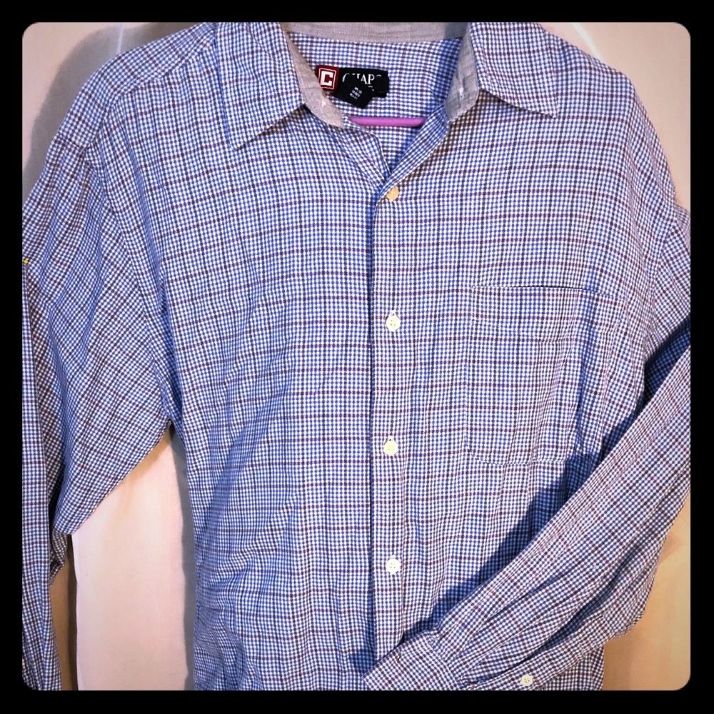 Chaps large box plaid dress shirt